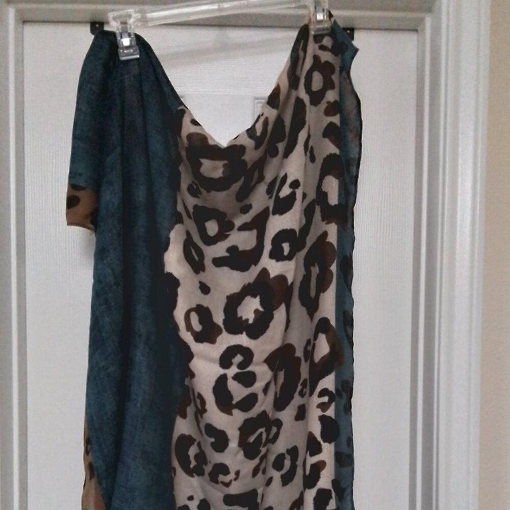 Blue/Brown Soft Scarf/Wrap